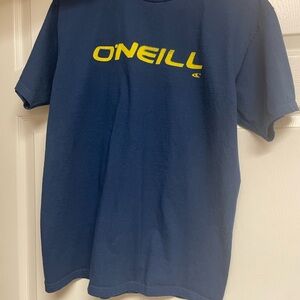 O'Neill Men's Blue Tee with Vibrant Yellow Print